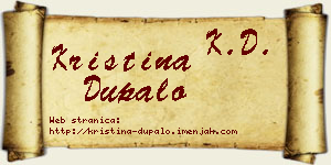 Kristina Dupalo vizit kartica